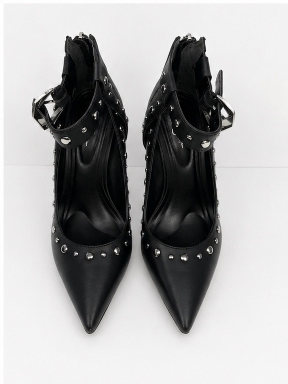 Jessica Simpson Hinjosa Black Studded Ankle-Strap Pointed Toe Heels - Picture 2 of 4